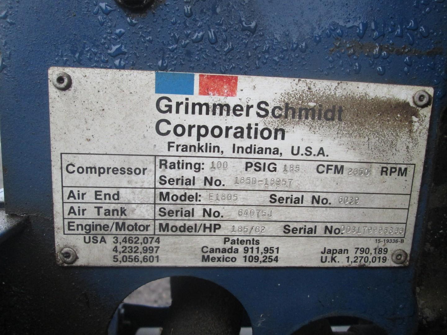 Grimmer Schmidt E1805 Tow Behind Air Compressor