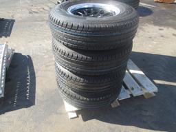 (4) Trailer Tires With Aluminum Wheels
