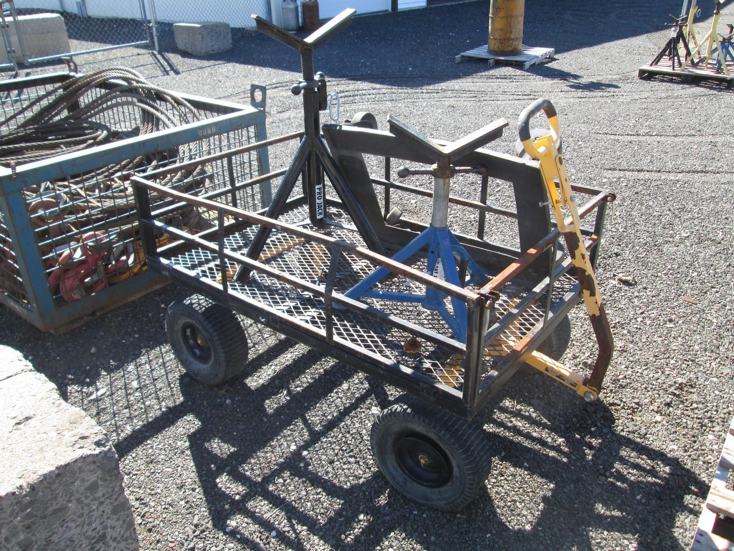 4 Wheel Utility Cart With Contents