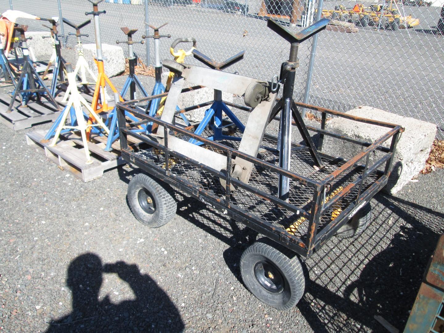 4 Wheel Utility Cart With Contents