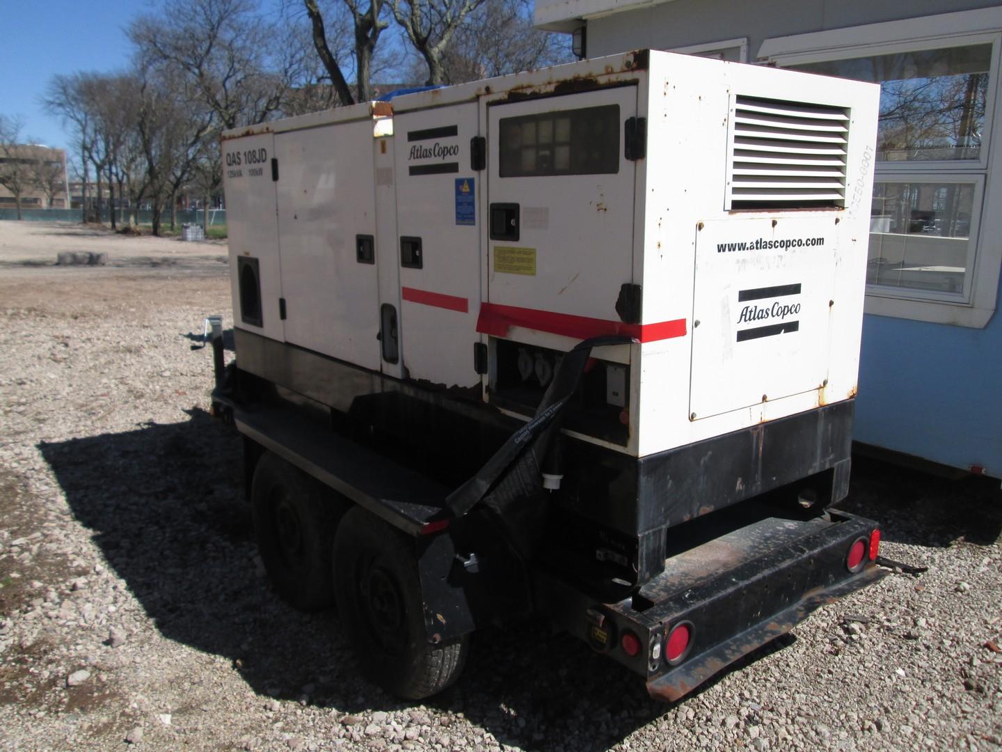 2003 Atlas Copco QAS108JD Tow Behind Generator