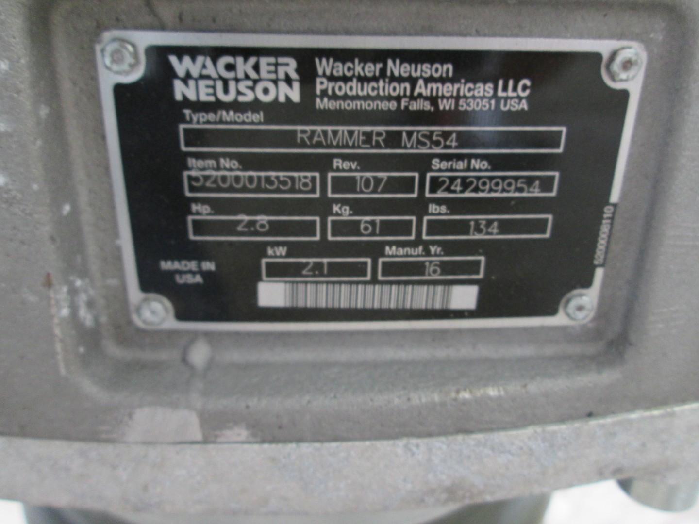 2016 Wacker Neuson MS54 Rammer Compactor