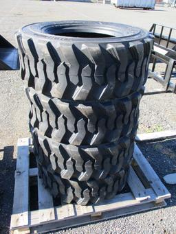 (4) 12-16.5 Skid Steer Tires