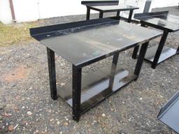 Metal Work Bench With Shelf