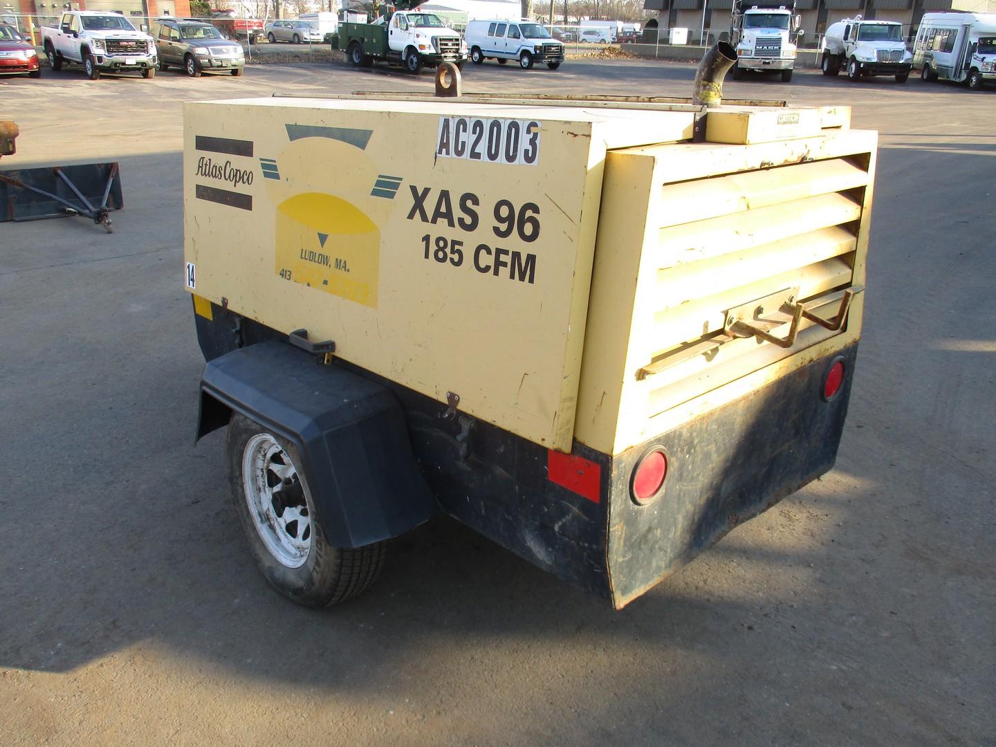 2000 Atlas Copco XAS96 Tow Behind Air Compressor