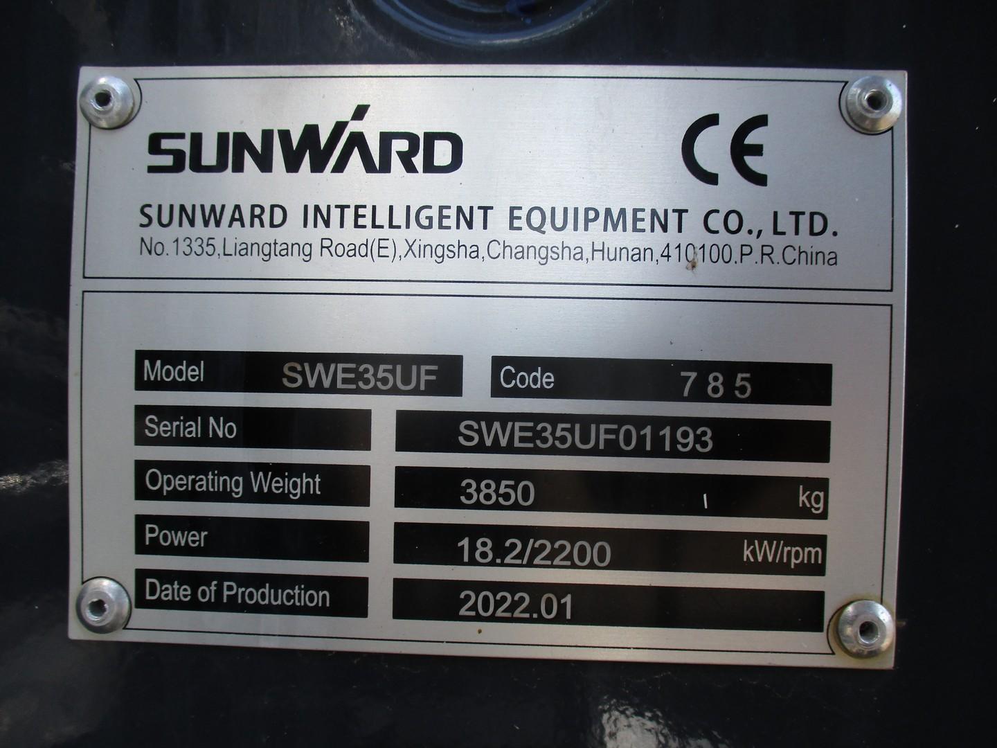 2022 Sunward SWE35UF Mini Excavator