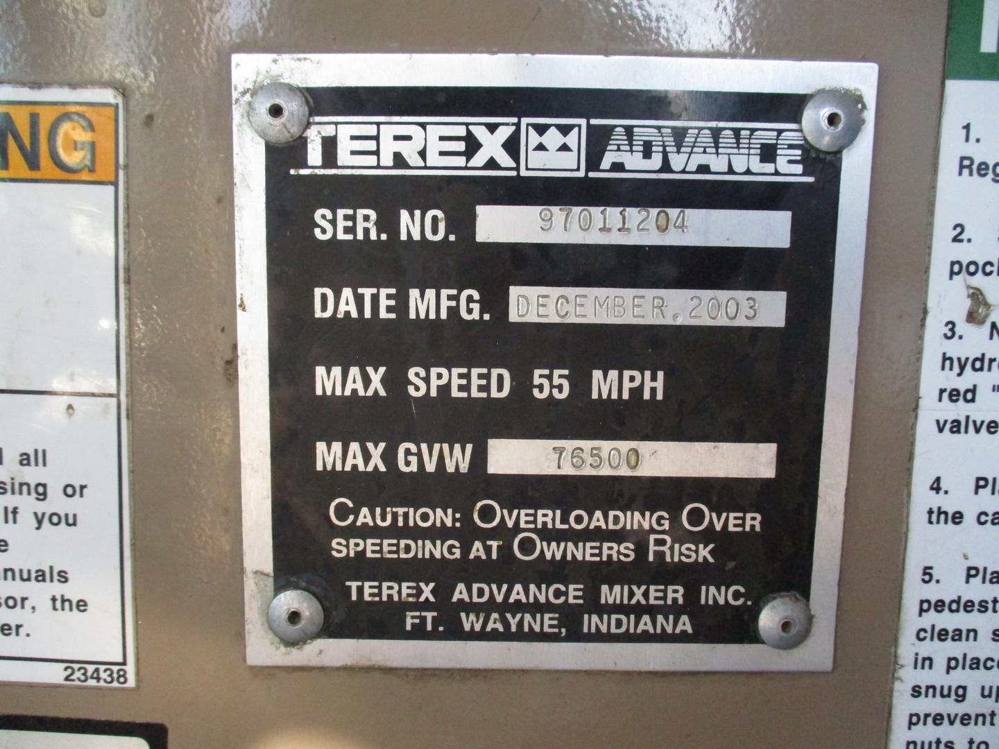 2004 Terex Advance Tri/A Concrete Mixer