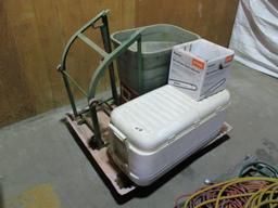 (2) Coolers, Barrel Dolly, Electrical Box