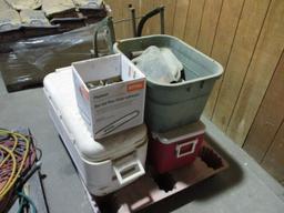 (2) Coolers, Barrel Dolly, Electrical Box