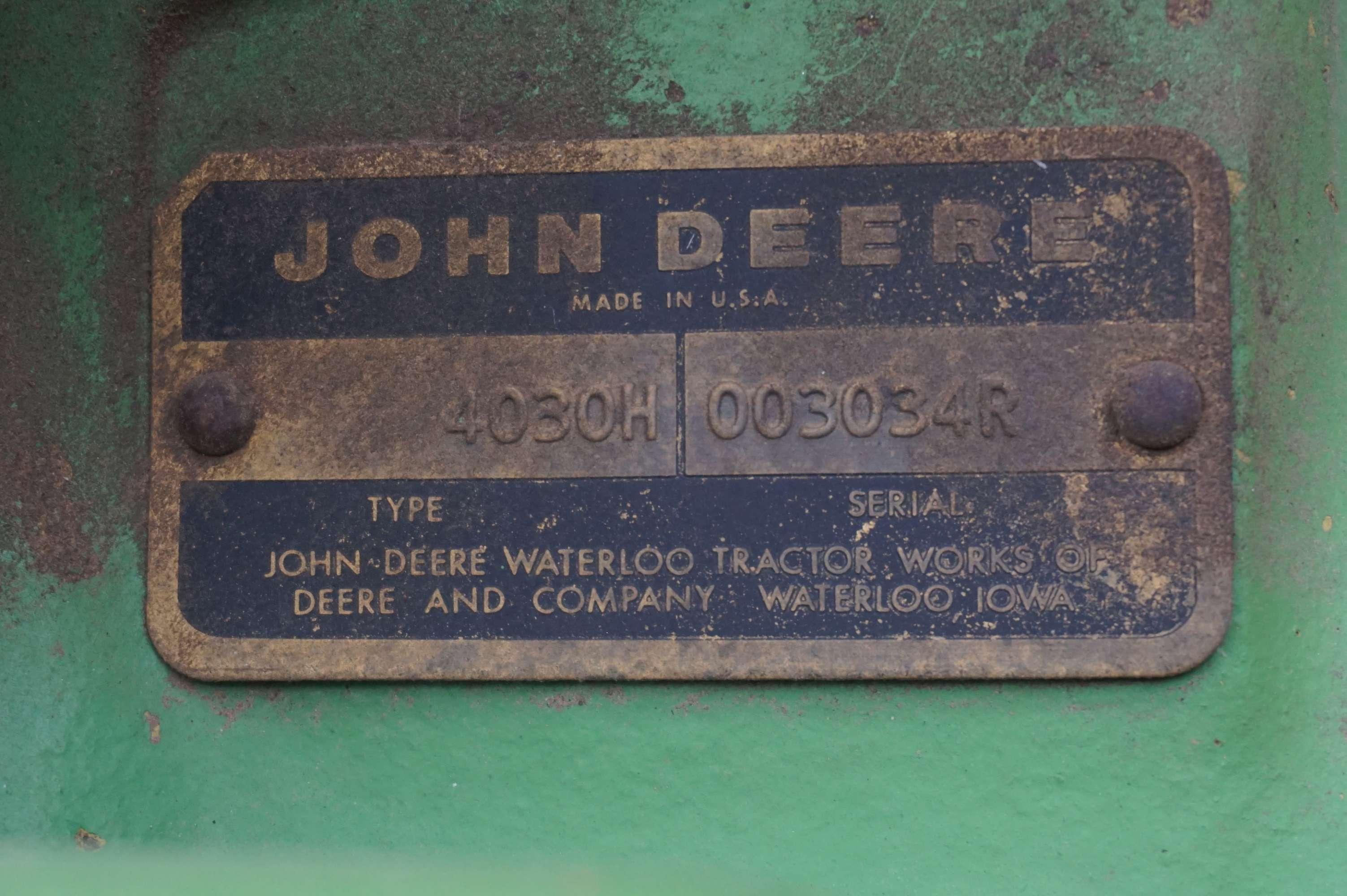 73 John Deere 4030 diesel Tractor w/cab