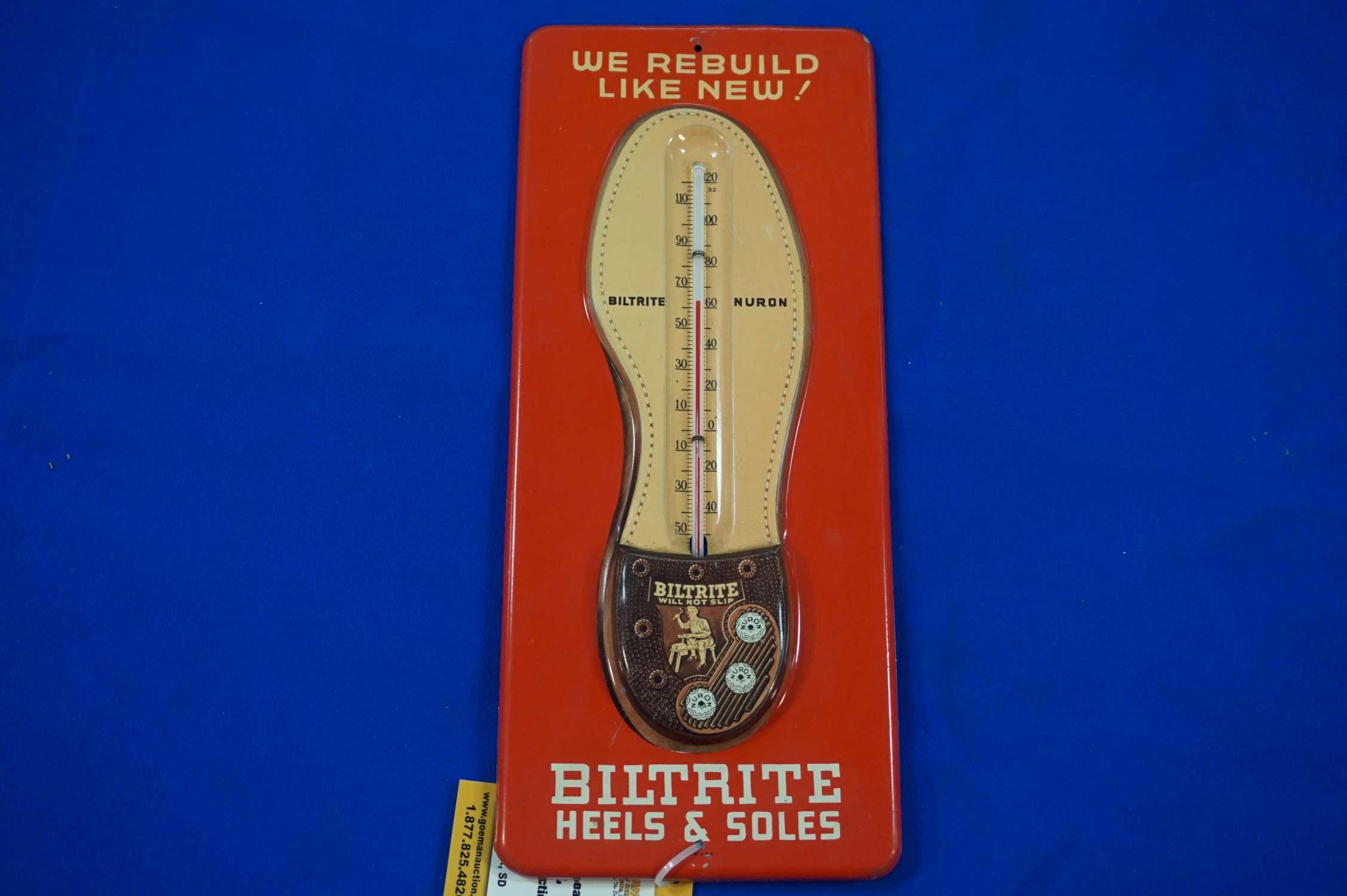 Biltrite Heels & Soles Tin Thermometer