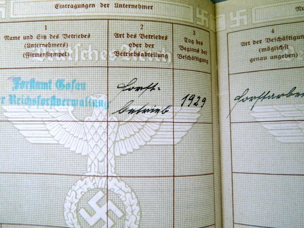 WWII German Deutsches Reich Arbeitsbuch Book