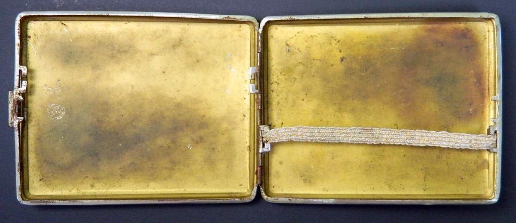 Waffen SS School Cigarette Case with Repousse Pattern Design