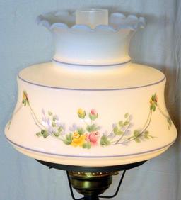 Floral Hurricane Lamp and Oil Lamp