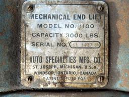 Ausco Mechanical End Lift, Model 1100