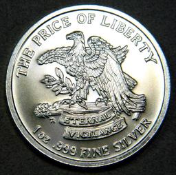 Ten (10) 1 Troy Ounce .999 Fine Silver Round "Don't Tread on Me" Coins