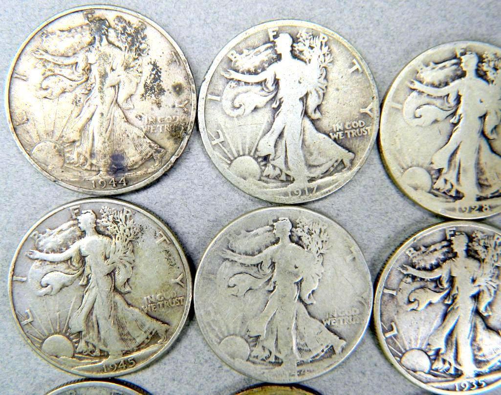 Dozen (12) U.S. Walking Liberty Half Dollar Coins