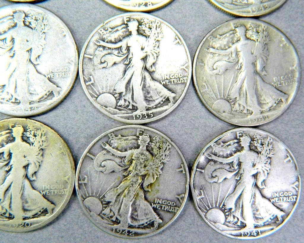 Dozen (12) U.S. Walking Liberty Half Dollar Coins