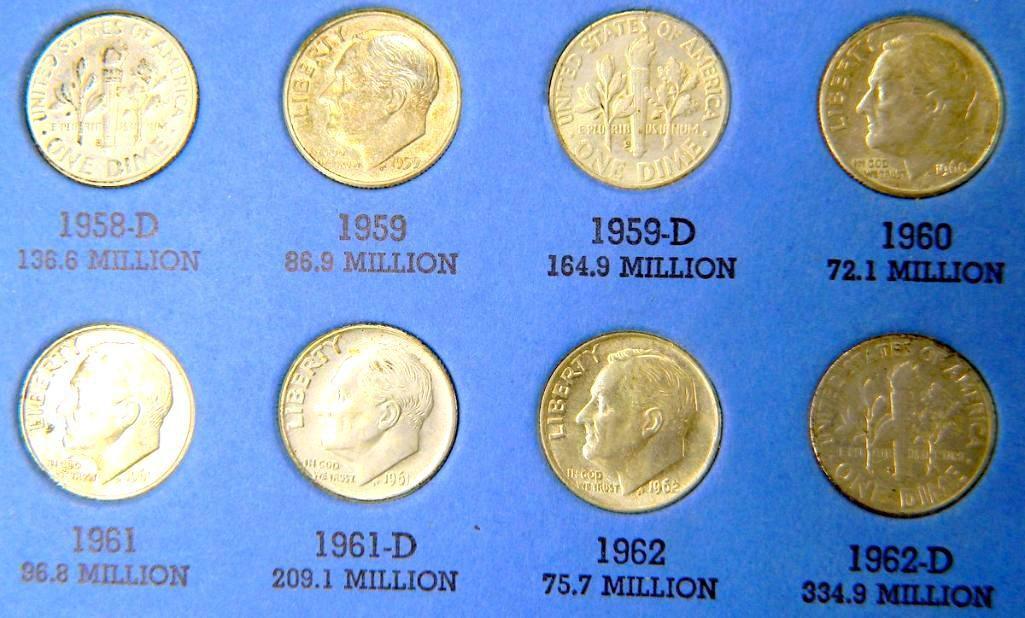 Roosevelt Dime Collection Folder, Starting 1946