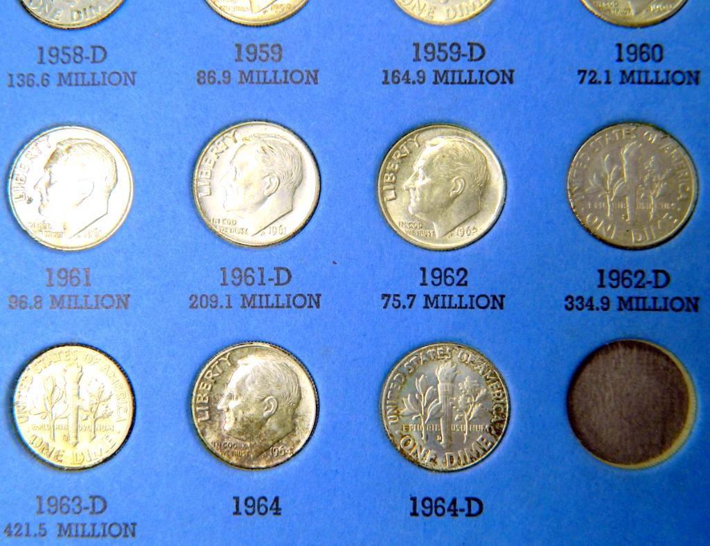 Roosevelt Dime Collection Folder, Starting 1946