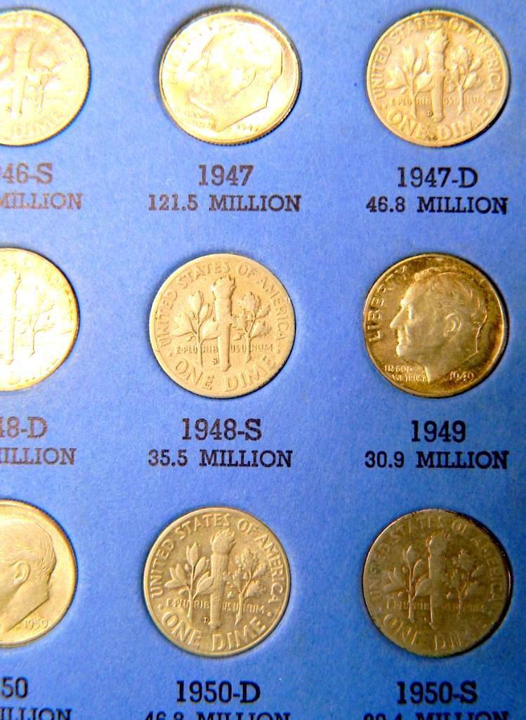 Roosevelt Dime Collection Folder, Starting 1946