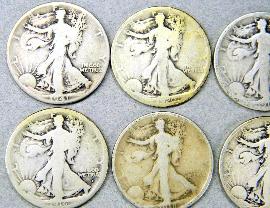 Dozen (12) U.S. Walking Liberty Half Dollar Coins