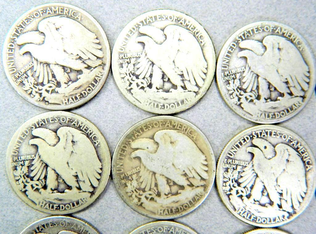 Dozen (12) U.S. Walking Liberty Half Dollar Coins