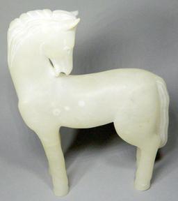 Carved Alabaster Horse Statue