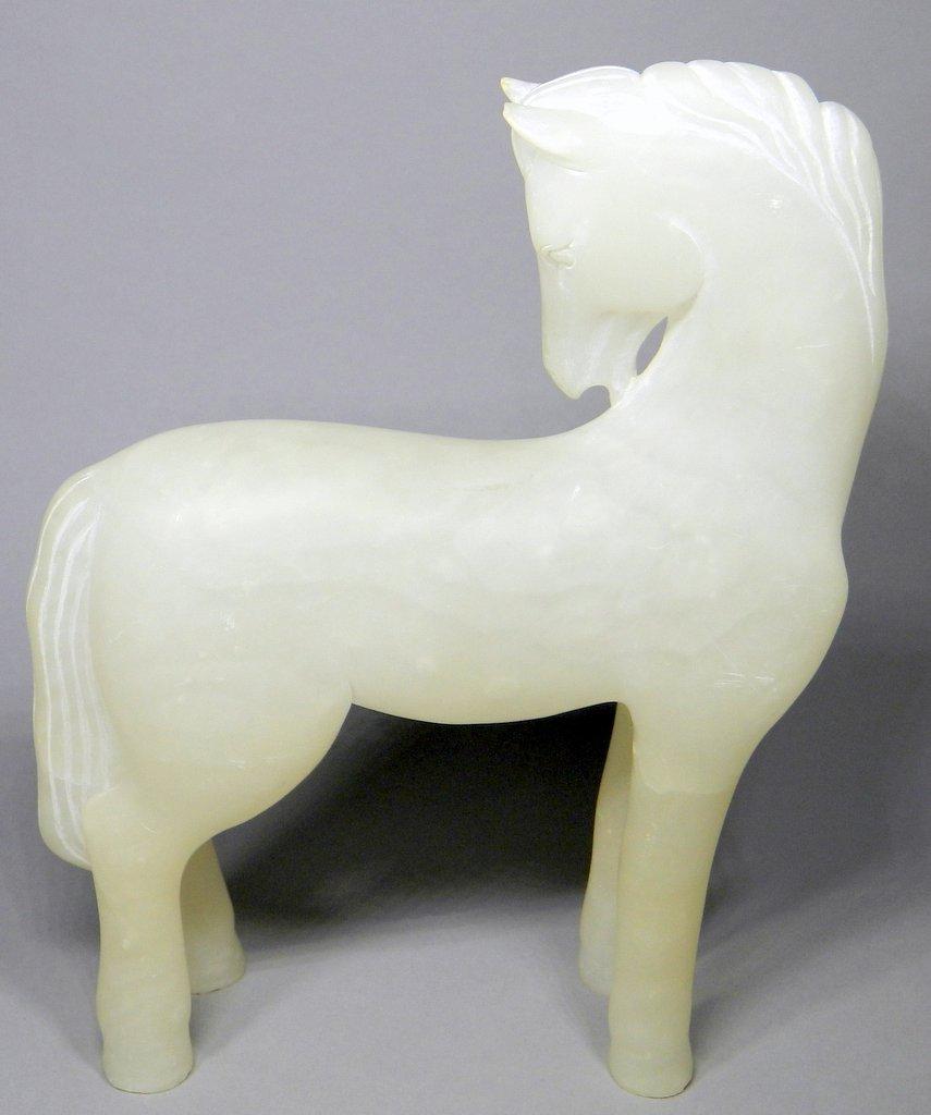 Carved Alabaster Horse Statue