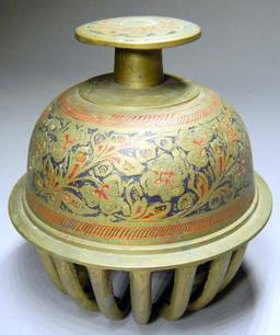 Brass and Enamel Elephant Claw Temple Bell
