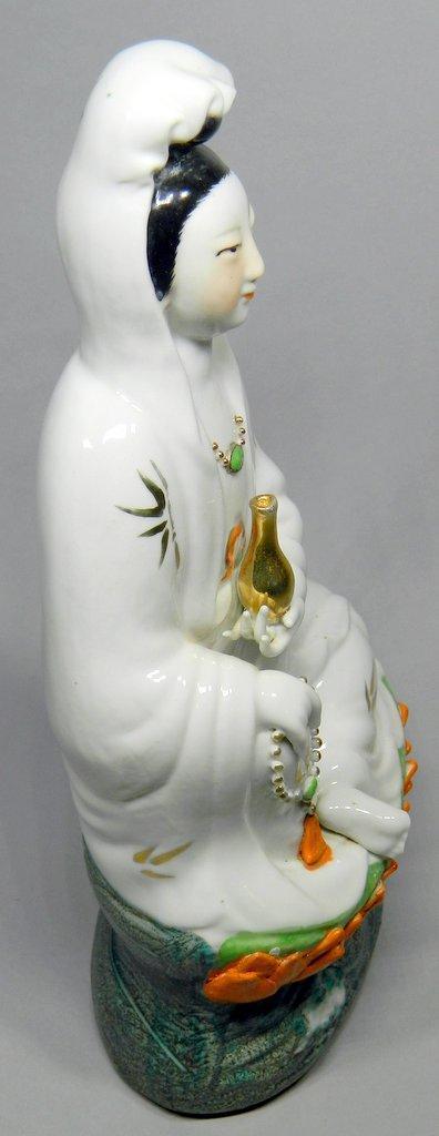 Vintage Quan Yin Chinese Buddha Porcelain Statue
