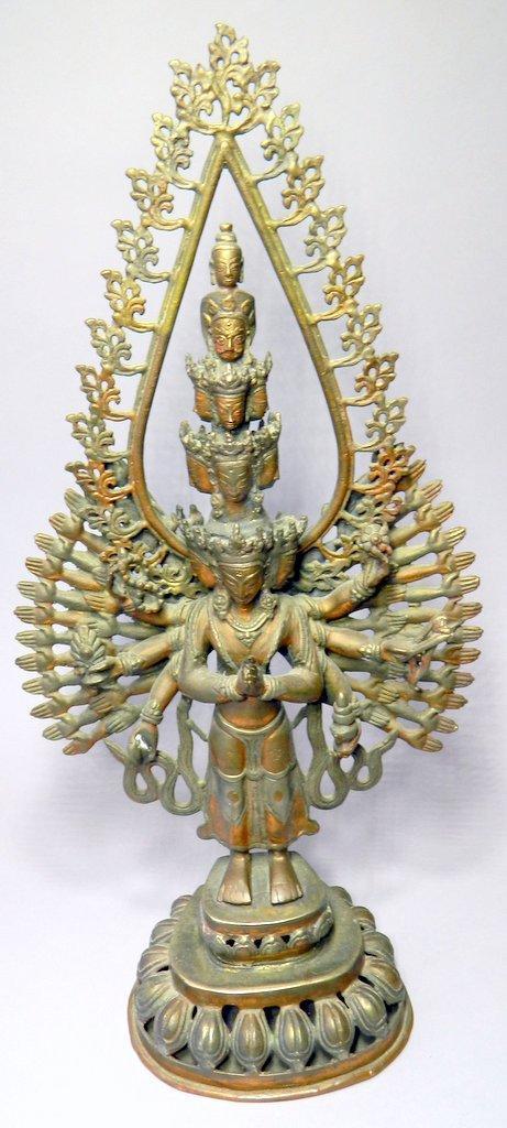 Tibetan Eleven-Headed Eight-Armed Bodhisattva Avalokiteshvara Statue