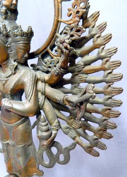 Tibetan Eleven-Headed Eight-Armed Bodhisattva Avalokiteshvara Statue