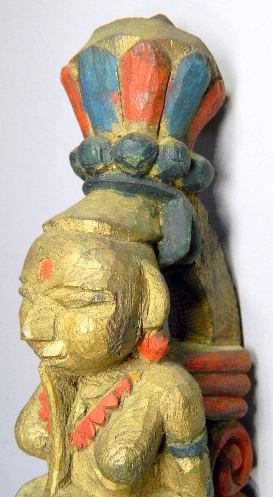 Hand Carved and Painted Indian Wall Hanging Figure