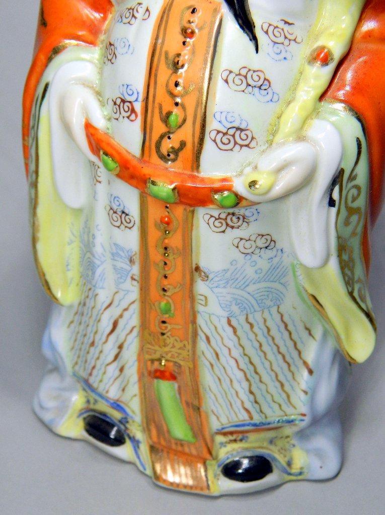 Three Chinese Fu Lu Shou Porcelain Figures