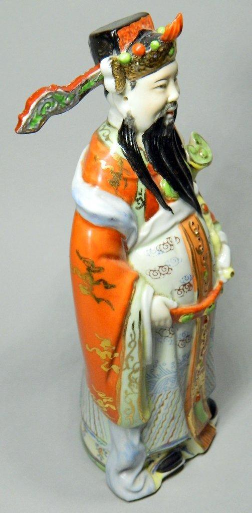 Three Chinese Fu Lu Shou Porcelain Figures