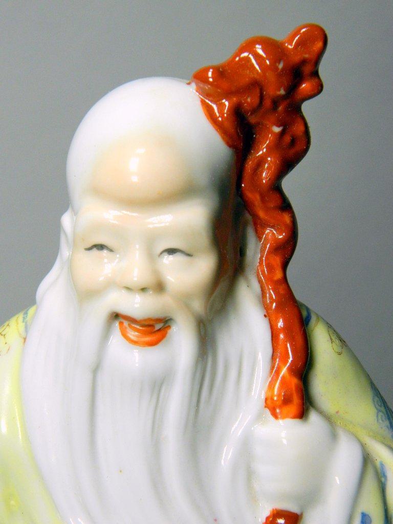 Three Chinese Fu Lu Shou Porcelain Figures