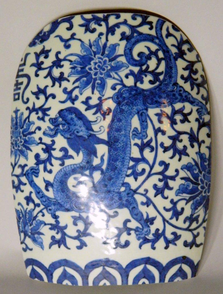 Two Blue and White Porcelain Decor with Dragon Motif