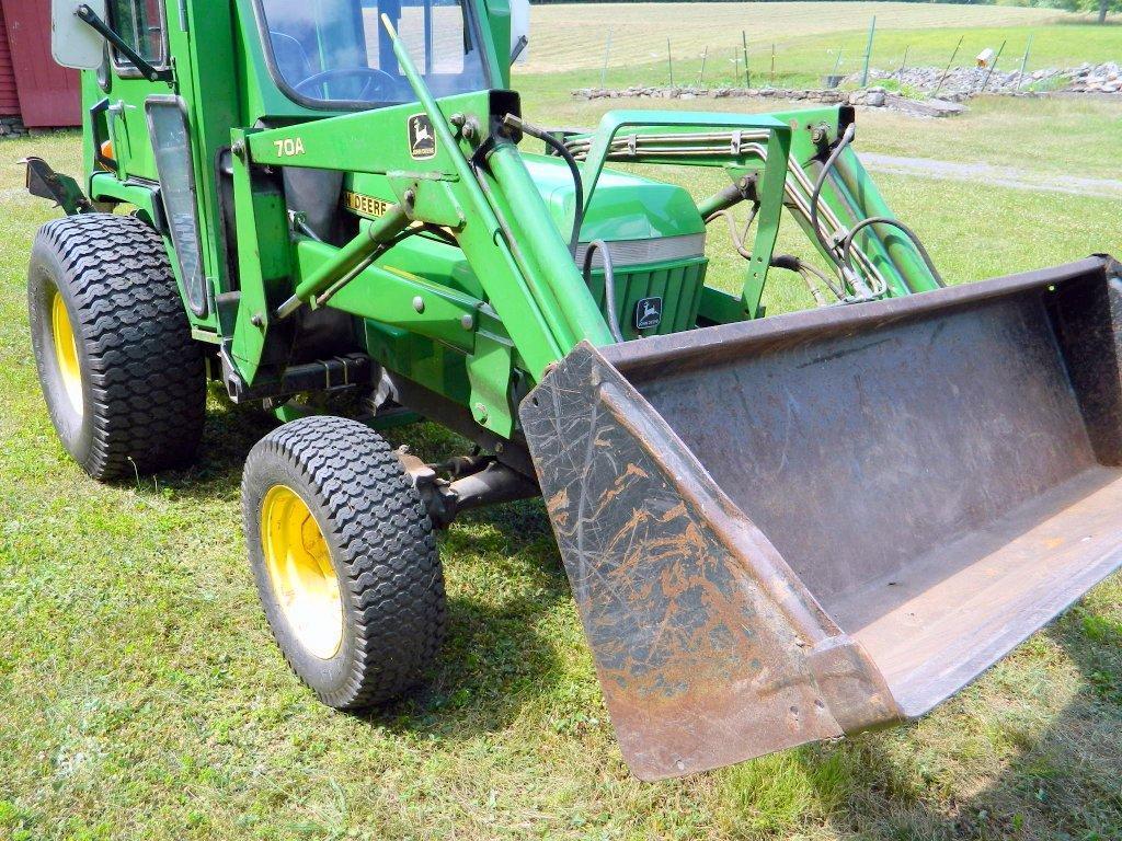 1996 John Deere 955 4x4 Tractor, Only 485 Hrs, Bucket, Backhoe and Cab