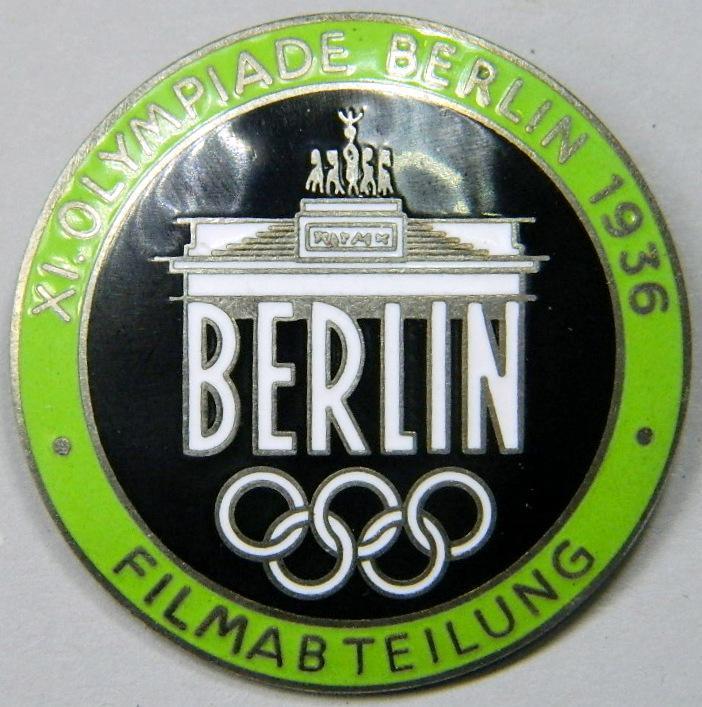 1936 Berlin Summer Olympics Film Maker Badge, German WWII