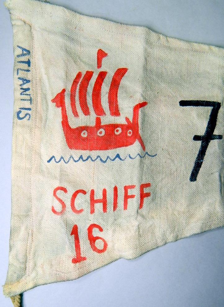 Naval Kriegsmarine E Boat Atlantis Schiff 16 Ship Tonnage Kill Flag, German WWII