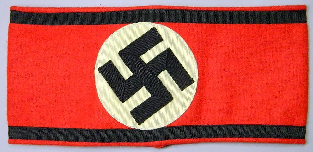 Waffen SS Shutz Staffel Officers Swastika Overcoat Arm Band, German WWII