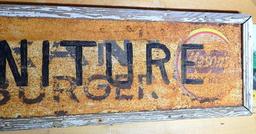 Antique Metal Sign, Framed