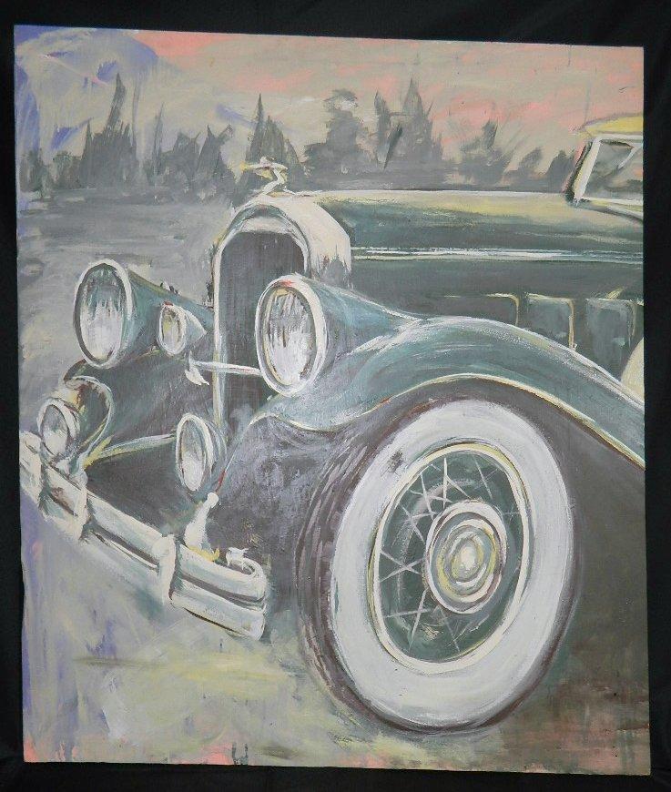 Grand Original O/C Painting of Packard Automobile