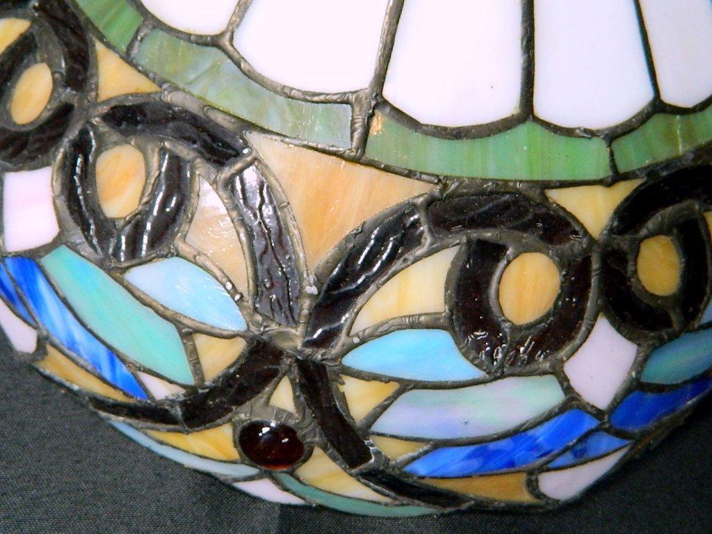 Pair of Stained/Slag Glass Tiffany-style Lamp Shades