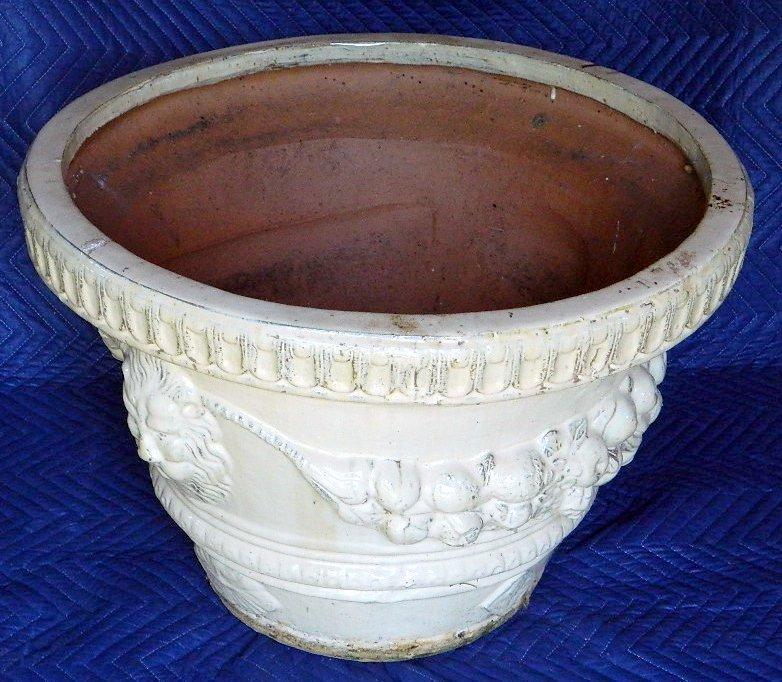 Pair of Lion Faces Garden Urns