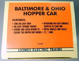 Lionel Electric Trains B&O Hopper Car