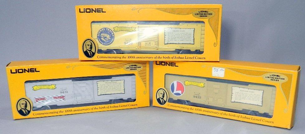 Joshua Lionel Cowen Pre War, Post War, and Golden Years Limited Edition Series Box Cars