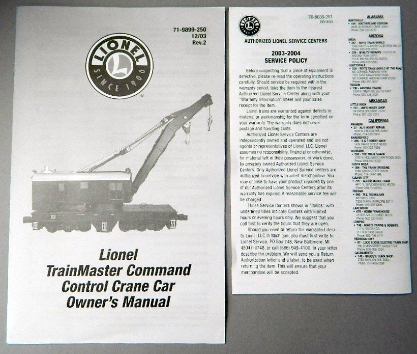 Lionel TrainMaster Command Control Santa Fe Crane Car