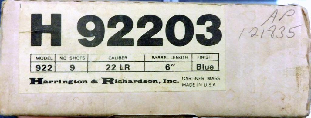 Harrington & Richardson Model 922 .22 Revolver with Box